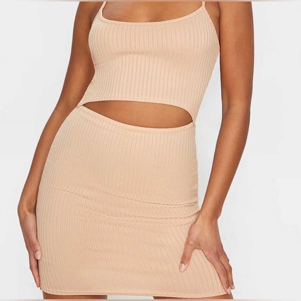 PLT Ribbed Cut Out Mini Dress (M)